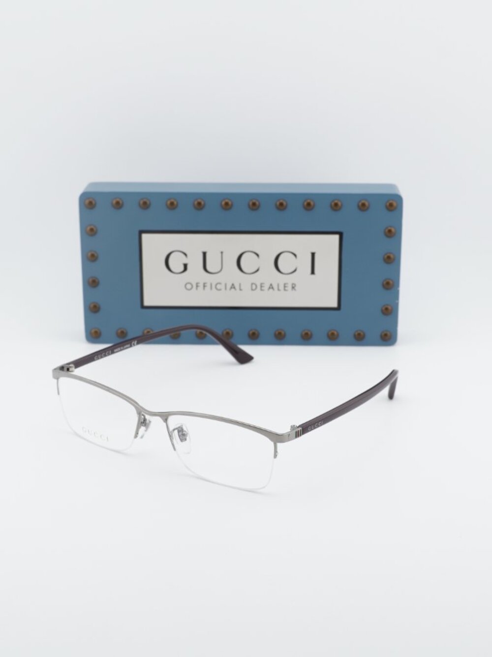 Gucci GG0856OJ 002 Rectangle Eyeglasses 56mm - Gunmetal
